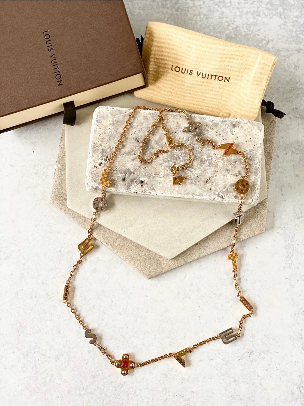 Louis Vuitton Love Letters Timeless Long Charm Necklace 2013 Edition